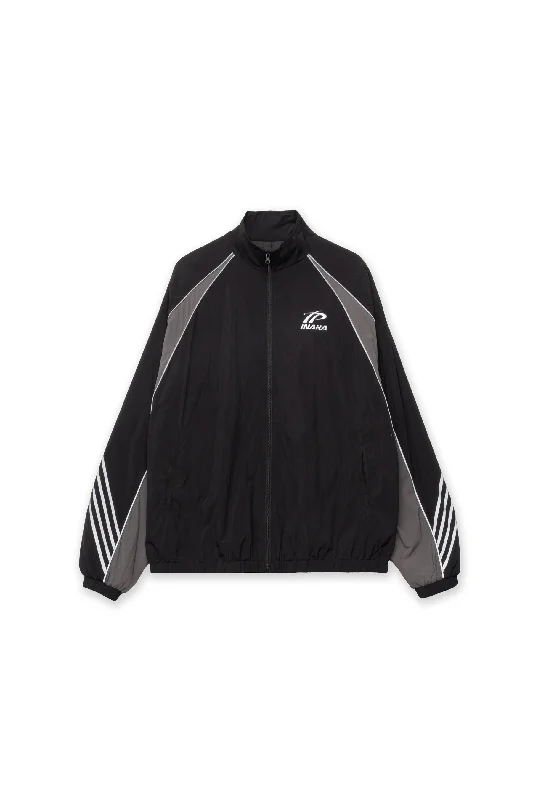 SPORTSWEAR TRACK JACKET - BLACK Satin Jacket Silk Jacket Chiffon Jacket