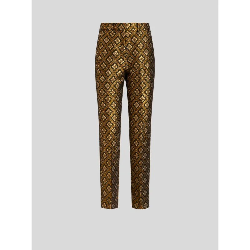 JACQUARD TROUSERS WITH MEDALLIONS Trousers Designer Luxury