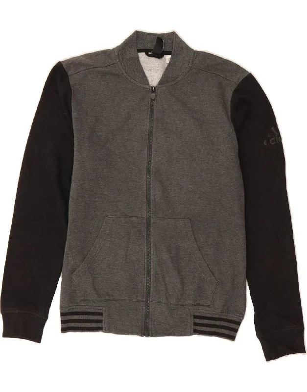 ADIDAS Womens Graphic Tracksuit Top Jacket UK 16 Large Grey Colourblock Zip Front Button Front Snap Front ADIDAS Womens Graphic Tracksuit Top Jacket UK 16 Large Grey Colourblock Zip Front Button Front Snap Front
