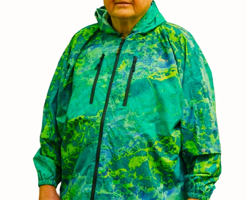 Brella 2015 Blue Green Unisex Rain Jacket Tailored Jacket Straight Jacket A-Line Jacket