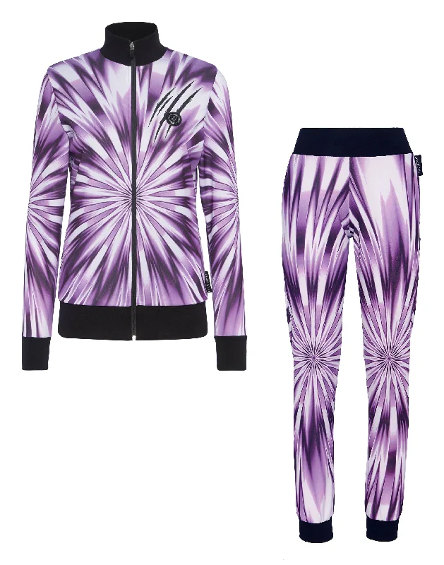 Tie-dye Jogging Tracksuit: Top/Trousers Scratch Trousers Palazzo Wide Leg