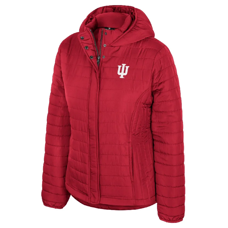 Indiana Hoosiers Women's Red Puffer Jacket Striped Jacket Polka Dot Jacket Floral Jacket