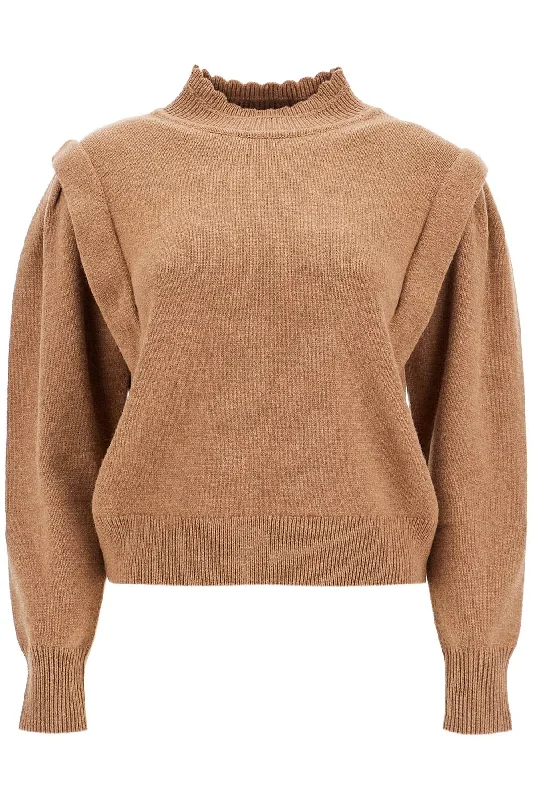 Lucile Sweater  - Brown Lace Blend Ribbed Blend Corduroy Blend