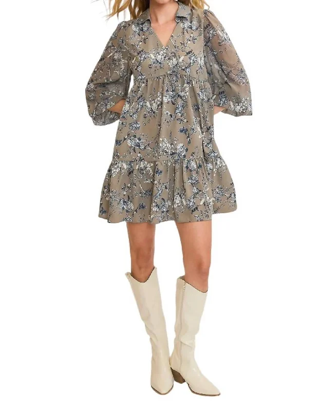 Tea Time Dress In Grey