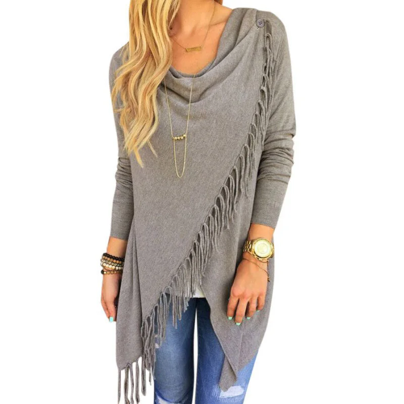 Autumn Winter Cape Poncho Fashion Womens Capes And Ponchoes Women Oversized Sweater With Tassel Turtleneck Sweater Plus Size XXL Sweater Knitwear Pullover Autumn Winter Cape Poncho Fashion Womens Capes And Ponchoes Women Oversized Sweater With Tassel Turtleneck Sweater Plus Size XXL Sweater Knitwear Pullover