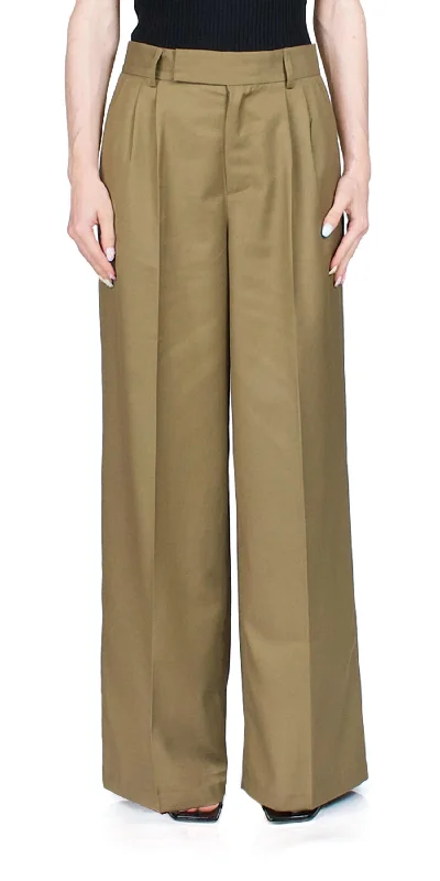 Resolute Tailored Trousers In Olive Branch Trousers Seasonal Trendy