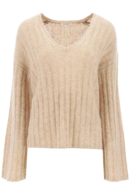 Cimone Sweater In Flat-ribbed Knit  - Beige Oversized Loose Flowy