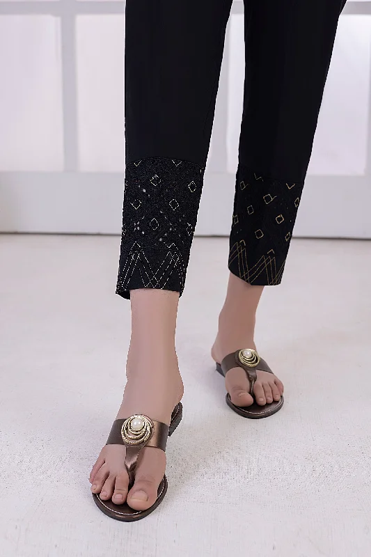 Lakhany 01 Piece Embroidered Trousers - LSM-T-3102 (B) Trousers Capri Summer