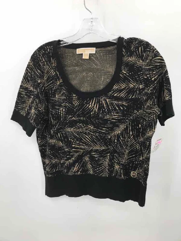 Pre-Owned MICHAEL Michael Kors Black Size Large Printed Sweater Lace Blend Ribbed Blend Corduroy Blend Pre-Owned MICHAEL Michael Kors Black Size Large Printed Sweater Lace Blend Ribbed Blend Corduroy Blend