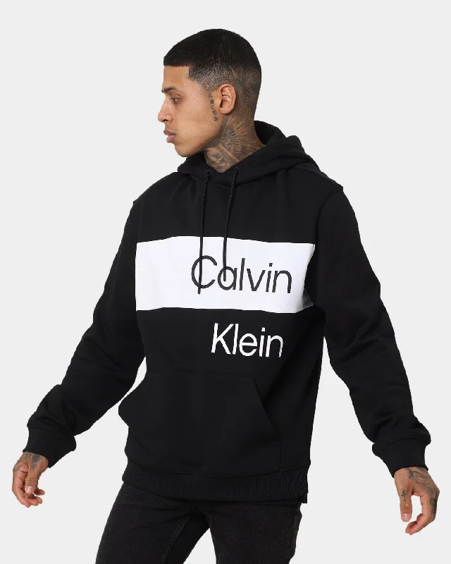 Calvin Klein Institutional Blocking Hoodie Ck Black Hoodie with Bell Sleeves Flared Feminine Calvin Klein Institutional Blocking Hoodie Ck Black Hoodie with Bell Sleeves Flared Feminine