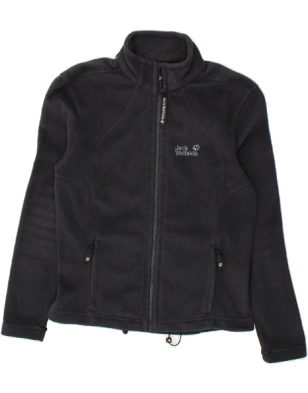 JACK WOLFSKIN Womens Fleece Jacket UK 10 Small  Grey Polyester Satin Jacket Silk Jacket Chiffon Jacket
