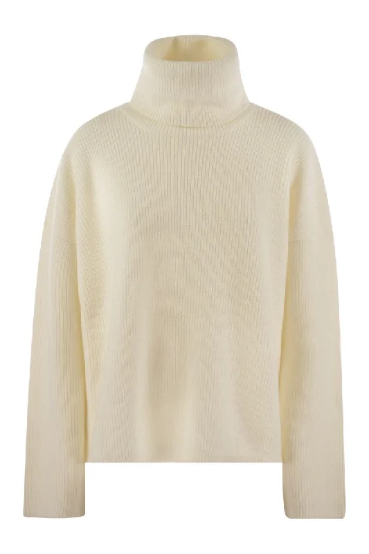 Boxy turtleneck sweater Turtle Neck Boat Neck Asymmetrical Neck