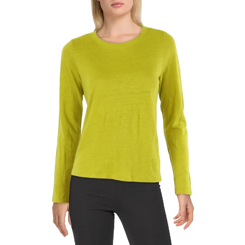 Womens Linen Long Sleeves Pullover Top dolman Sleeve Top