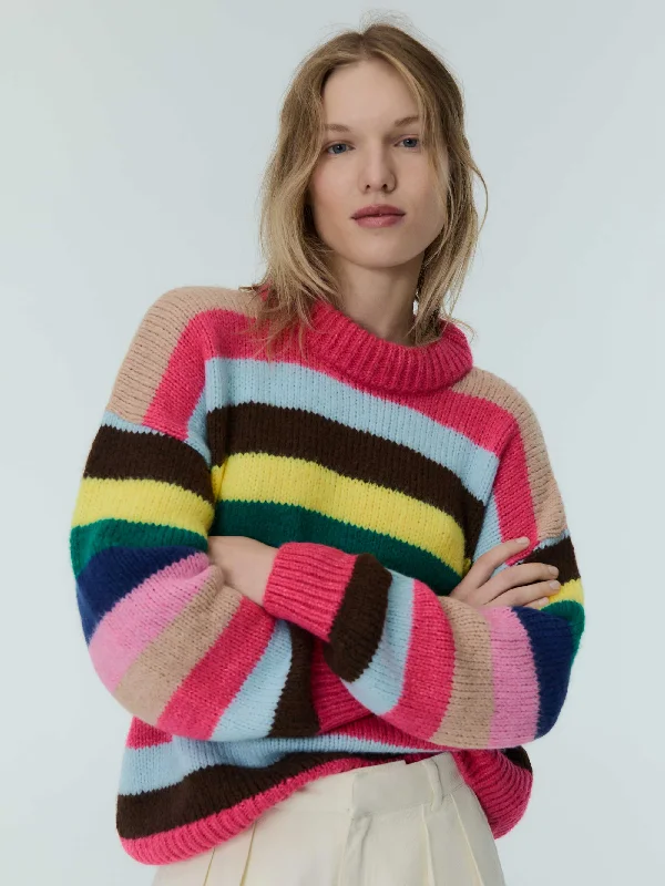 Lund Multicolour Stripe Jumper Wool Fabric Cashmere Fabric Tweed Fabric