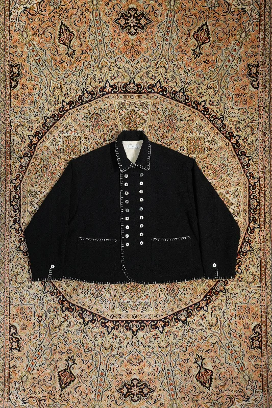 ZWEIREIHER ALT JACKET (BLACK) Appliqued Jacket Beaded Jacket Sequined Jacket