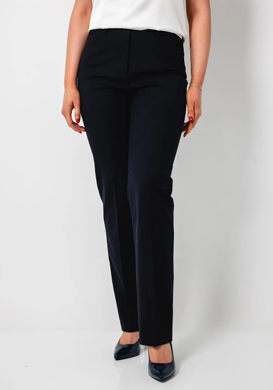 Gardeur Kayla Tailored Straight Leg Trousers, Navy Trousers Corduroy Warm