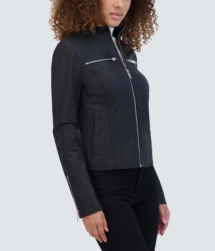 Gretta Racer Jacket Ribbed Jacket Pleated Jacket Ruffled Jacket