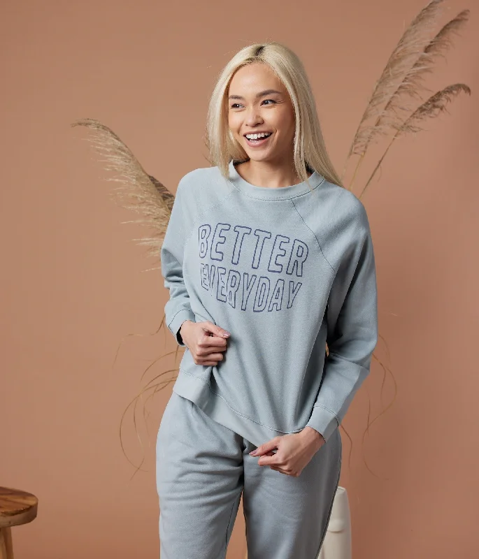 Better Everyday Pullover - Tide Pool Batwing Sleeve Top