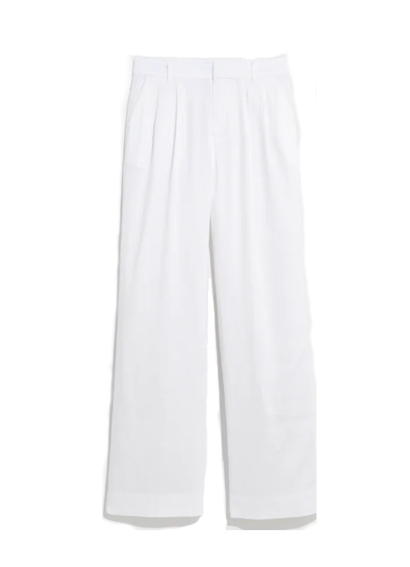 Ws Linen Straight Leg Trouser White Cap Trousers Harem Relaxed Fit