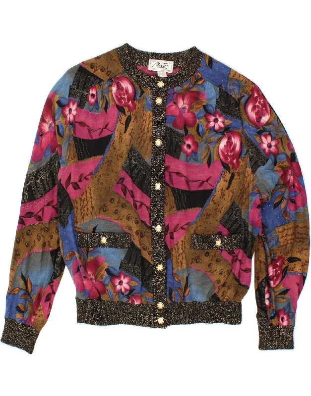 BOTTO Womens Cardigan Sweater US 16 2XL Multicoloured Floral Wool Mesh Cardigan Canvas Denim BOTTO Womens Cardigan Sweater US 16 2XL Multicoloured Floral Wool Mesh Cardigan Canvas Denim