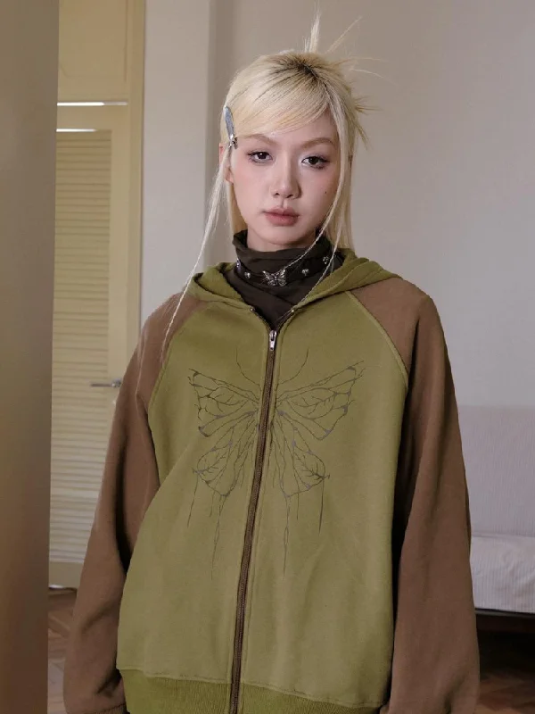 Green coffee color hooded sweatshirt【s0000003692】 Hoodie with Frayed Bohemian Relaxed Green coffee color hooded sweatshirt【s0000003692】 Hoodie with Frayed Bohemian Relaxed