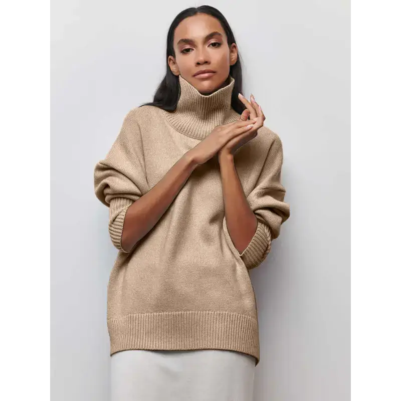 New loose half turtleneck autumn and winter sweater Cashmere Blend Cotton Blend Poly Blend New loose half turtleneck autumn and winter sweater Cashmere Blend Cotton Blend Poly Blend