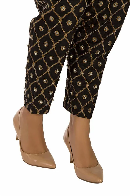 Ready To Wear Gul Ahmed Stitched Black Trousers TR-18-28 Trousers Running Lightweight