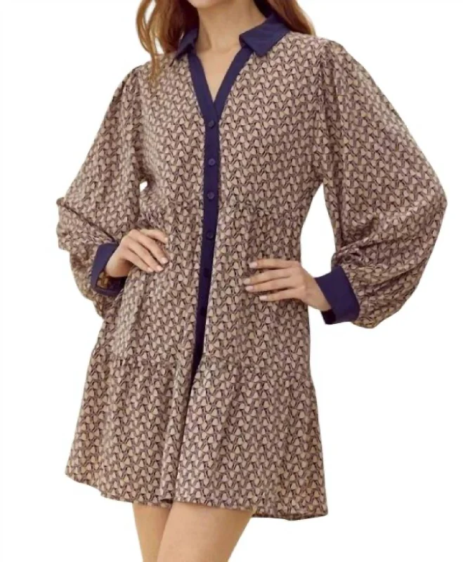 Coffee Break Dress In Taupe