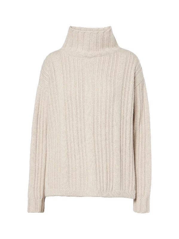 Vitalba wool and cashmere polo-neck jumper Ribbed Striped Patterned