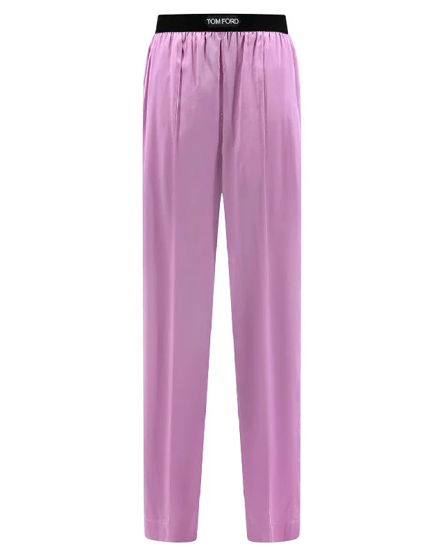 Tom Ford Womens Silk Trousers In Pink Trousers sophisticated sleek