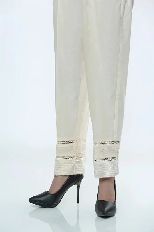 LSM Embroidered Stitched Trousers LSM-1613-Cream Trousers Formal Black