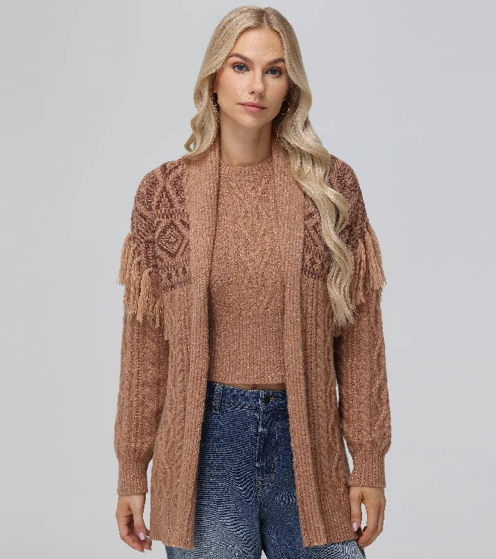 Southwestern Cable Cardigan Neon metallic Matte