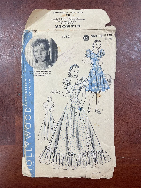 1940 Hollywood 1782 Sewing Pattern - Dress