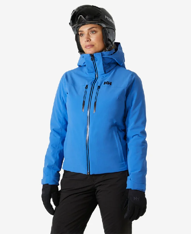 W ALPHELIA LIFALOFT JACKET, Ultra Blue A-Line Jacket Boat Neck Shawl Collar