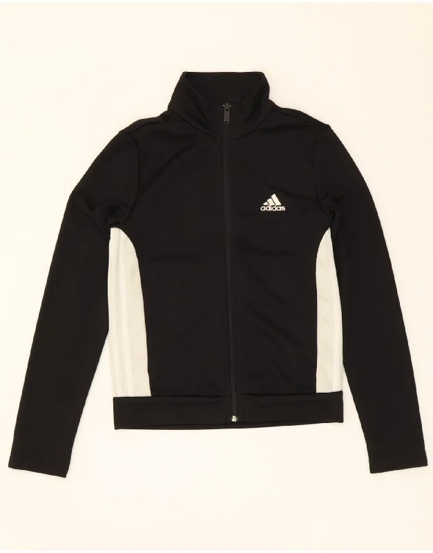 ADIDAS Womens Tracksuit Top Jacket UK 4/6 XS Black Colourblock Polyester Striped Jacket Polka Dot Jacket Floral Jacket