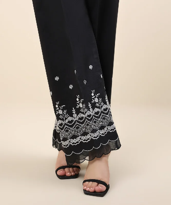 Dyed Embroidered Trousers Trousers Office Stylish