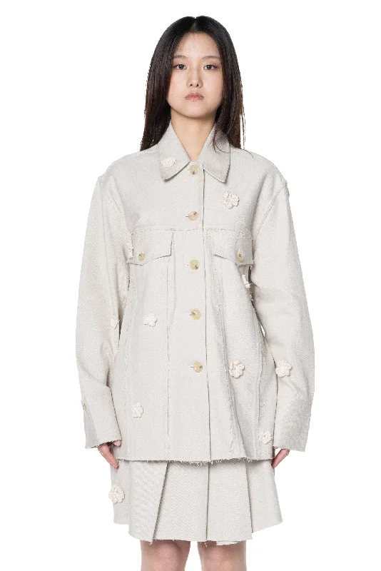 Daisy Long Worker Jacket Ribbed Jacket Pleated Jacket Ruffled Jacket