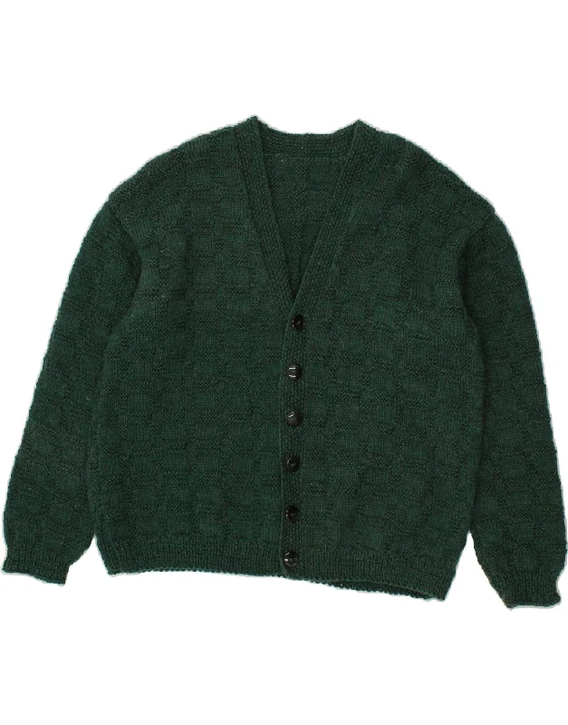 VINTAGE Womens Cardigan Sweater UK 18 XL Green Button Cardigan Zip Cardigan Pullover Cardigan