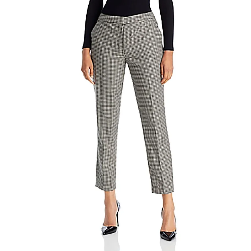 T Tahari Womens Check Print Sequined Trouser Pants Trousers trendy modern