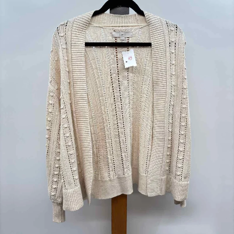 Loft Women's Size M Natural Textured Cardigan Wool Fabric Cashmere Fabric Tweed Fabric Loft Women's Size M Natural Textured Cardigan Wool Fabric Cashmere Fabric Tweed Fabric