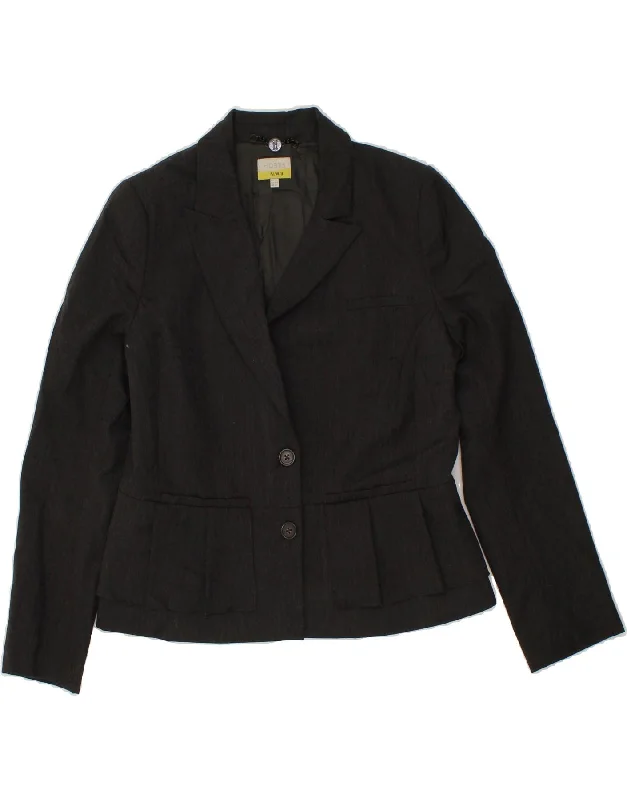 HOBBS Womens 2 Button Blazer Jacket UK 12 Medium  Grey Wool Wool Jacket Cashmere Jacket Tweed Jacket