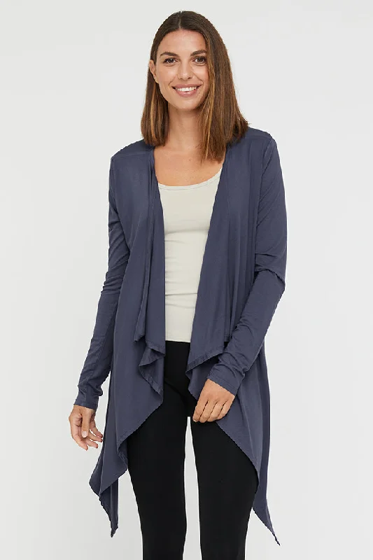 Waterfall Cardigan - Storm Terry Terry Cloth Terry Knit