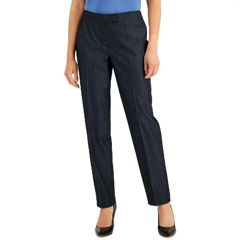 Anne Klein Womens Straight Leg Mid Rise Trouser Pants Trousers Sale Discount