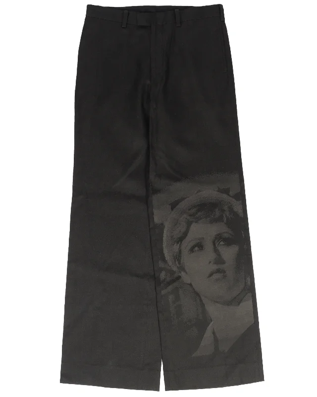 SS20 "Cindy Sherman" Graphic Wide-Leg Trousers Trousers chic fashionable