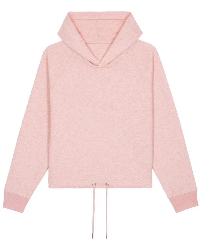 Cream Heather Pink - Women's Stella Bower cropped hoodie (STSW132) Hoodie with Velcro Closure Adjustable Secure Cream Heather Pink - Women's Stella Bower cropped hoodie (STSW132) Hoodie with Velcro Closure Adjustable Secure