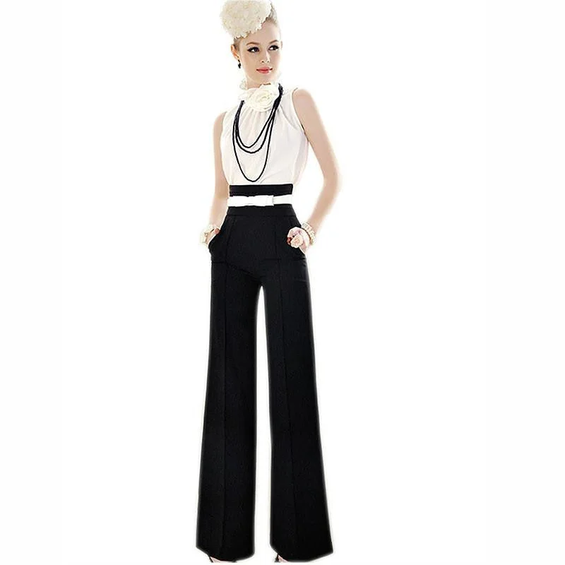 trousers woman elegant high waist pants women plus size pantalon femme ladies wide leg trousers sarouel femme pantalones mujer Trousers Floral Bohemian