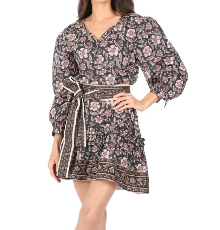 Nora Dress In Black Multi