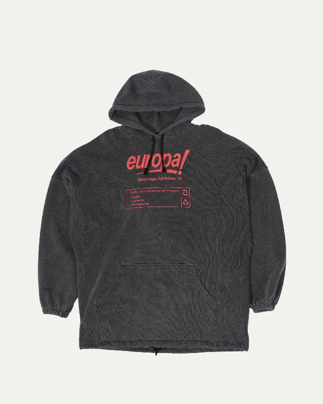 Europa Hoodie Hoodie with Rolled Sleeves Casual Relaxed