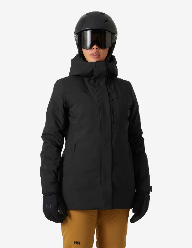W SNOWPLAY LONG INS JACKET, Black Wool Jacket Cashmere Jacket Tweed Jacket