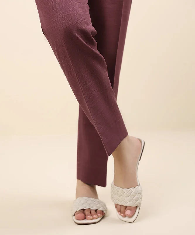 Dyed Khaddar Trousers Trousers chic elegant